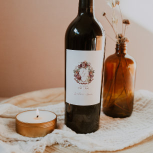 Rückgang der Liebe   Herbstbloms Hochzeitsszenario Weinetikett