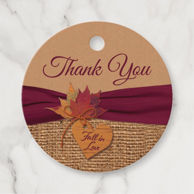 Rückgang der Liebe, Herbstgänge, Hochzeiten in Bur Geschenkanhänger (Vorderseite)