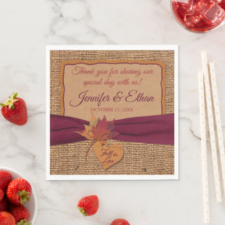 Rückgang der Liebe, Herbstgänge, Hochzeiten in Bur Serviette