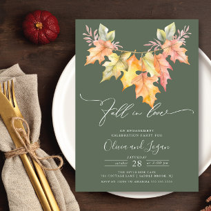 Rückgang der Liebe Herbstlaub Engagement Partei Einladung
