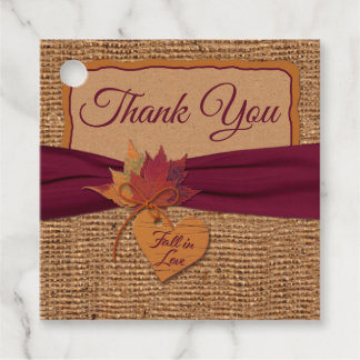 Rückgang der Liebe, Herbstverluste, Burlap-Gastges Geschenkanhänger