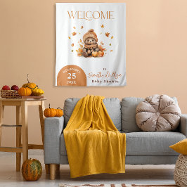 Rückgang der Liebe Kleiner Teddy Bär Orange Pumpki Wandteppich