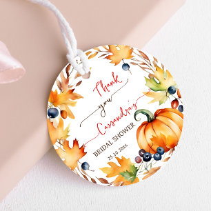 Rückgang der Liebe Kürbiskürbis Blätter Kranz Brau Geschenkanhänger