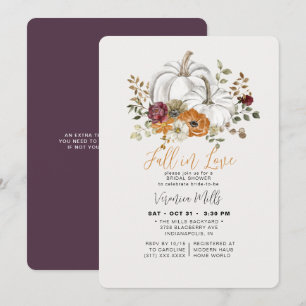 Rückgang der Liebe Lila Brautparty Herbst Pumpkin Einladung