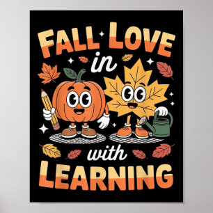 Rückgang der Liebe mit dem Lernen Autumn Pumpkin L Poster