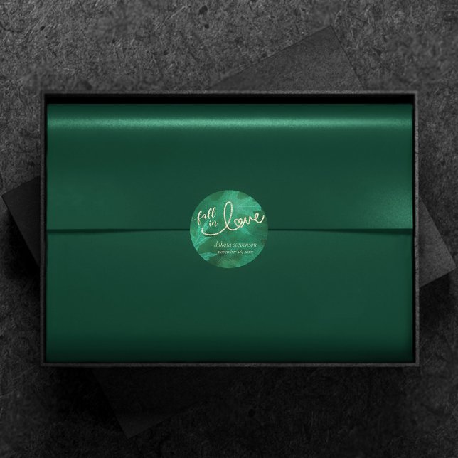 Rückgang der Liebe mit Herbst | Jade Green und Gol Runder Aufkleber (Von Creator hochgeladen)