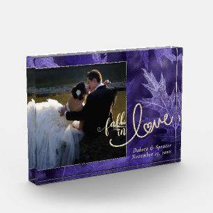 Rückgang der Liebe mit Herbst   Lila Hochzeit und  Fotoblock