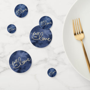 Rückgang der Liebe mit Herbst Navy Blue und Gold Konfetti