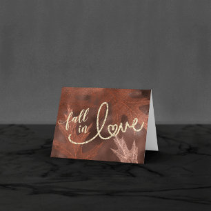 Rückgang der Liebe mit Herbst Orange Wedding Fot Dankeskarte