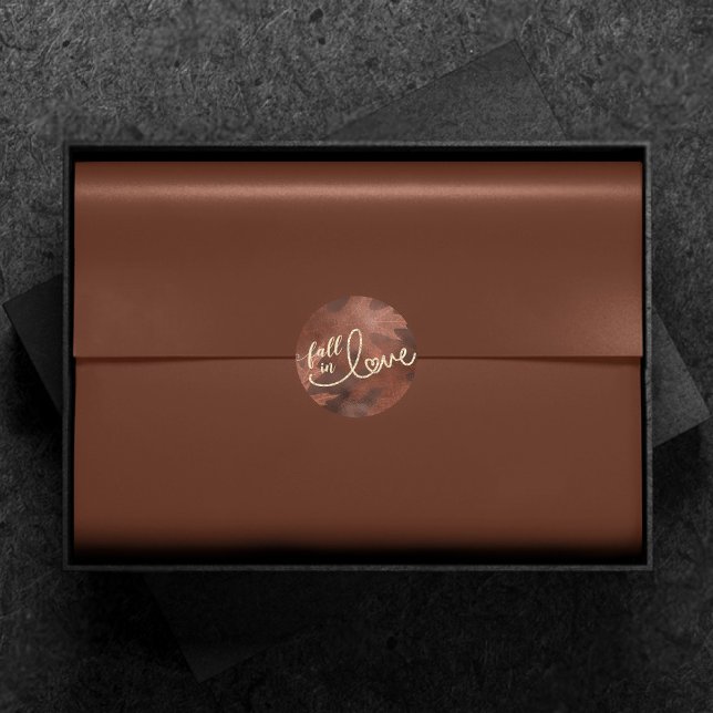 Rückgang der Liebe mit Herbst | Rustic Boho Chic O Runder Aufkleber (Von Creator hochgeladen)