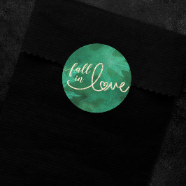 Rückgang der Liebe mit Herbst | Smarald Green und  Runder Aufkleber