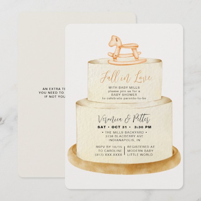 Rückgang der Liebe neutrale Herbstkuchendusche Einladung (Vorne/Hinten)