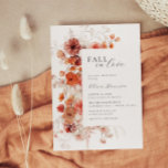 Rückgang der Liebe Orangefarbenes Brautparty Einladung<br><div class="desc">"Fall in der Liebe" Feiern Sie die zukünftige Braut mit dieser eleganten Herbstdusche,  die mit einer floralen Aquarellanlage mit warmen,  erdigen Blume aus dem Boho besticht. Der Text ist vollständig anpassbar.</div>