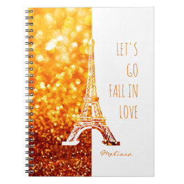 Rückgang der Liebe Paris | Romantischer Eiffelturm Notizblock