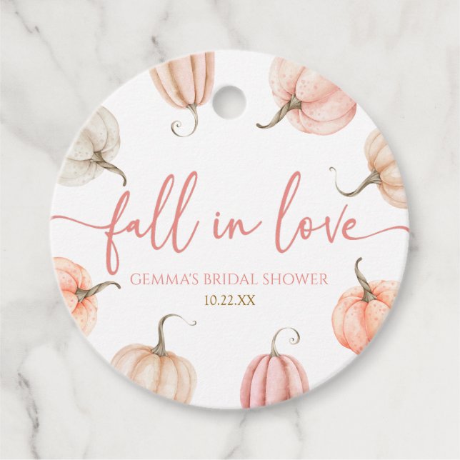 Rückgang der Liebe Pink Pumpkin Brautparty Geschenkanhänger (Vorderseite)