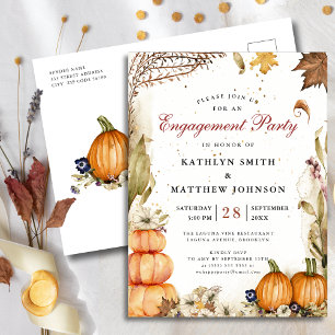 Rückgang der Liebe Pumpkin Botanischer Herbst Verl Einladungspostkarte