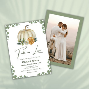 Rückgang der Liebe Pumpkin Sage Green Engagement P Einladung