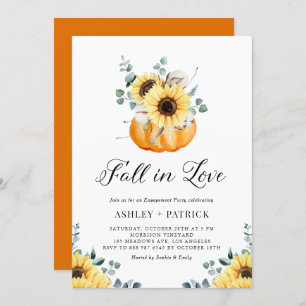 Rückgang der Liebe Pumpkin & Sunflower Engagement  Einladung