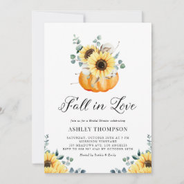Rückgang der Liebe Pumpkin und Sonnenblumen Brautp Einladung