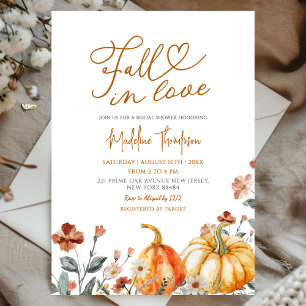 Rückgang der Liebe Pumpkin Wildblume Brautparty Einladung