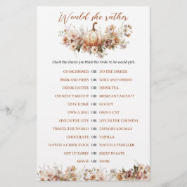 Rückgang der Liebe Pumpkin Wildblume Brautparty Ga