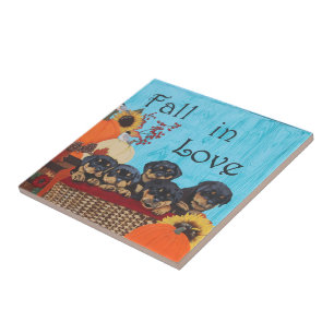 Rückgang der Liebe Rottweiler Print Fliese