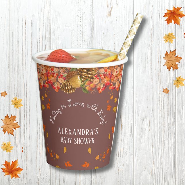 Rückgang der Liebe Rustikale Herbstdusche Pappbecher (Von Creator hochgeladen)