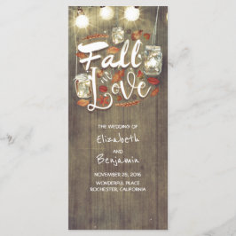 Rückgang der Liebe Rustikale Hochzeitsprogramme Programm