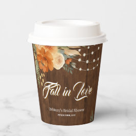 Rückgang der Liebe Rustikaler Fall Blume Brautpart Pappbecher