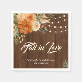 Rückgang der Liebe Rustikaler Fall Blume Brautpart Serviette