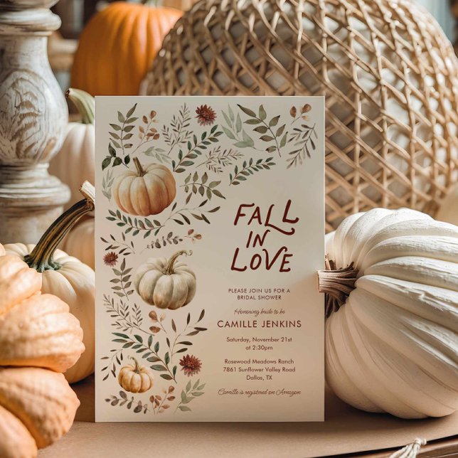 Rückgang der Liebe Rustikales Brautparty Herbst Einladung (Rustic Fall in Love Bridal Shower Invitation)
