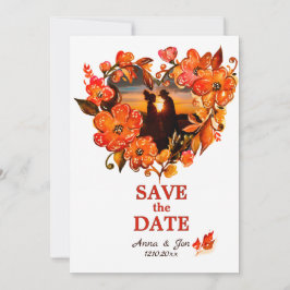 Rückgang der Liebe Rustikales Foto im Herbst Save The Date