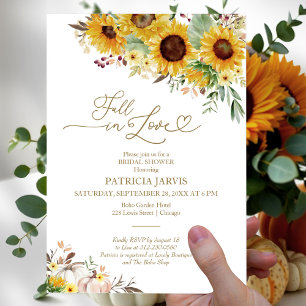 Rückgang der Liebe Sonnenblumen Brautparty Einladung
