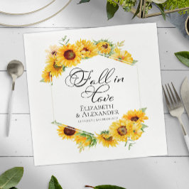 Rückgang der Liebe | Sonnenblumenhochzeit Foto Serviette