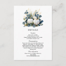 Rückgang der Liebe Weißer Kürbis und Eukalyptusdet Begleitkarte