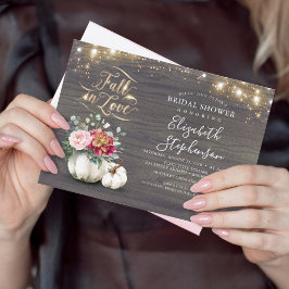 Rückgang der Liebe Weißer Pumpkin Rustikales Braut Einladung