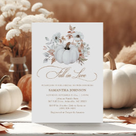 Rückgang der Liebe Weißes Pumpkin-Brautparty Einladung