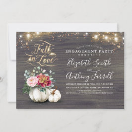 Rückgang der Liebe White Pumpkin Rustic Engagement Einladung