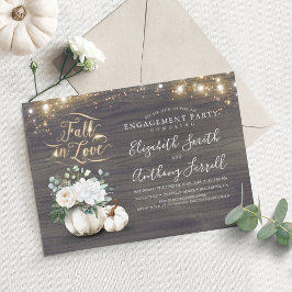 Rückgang der Liebe White Pumpkin Rustic Engagement Einladung