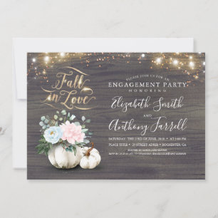 Rückgang der Liebe White Pumpkin Rustic Engagement Einladung