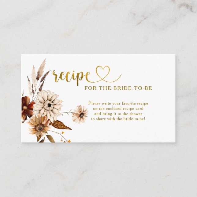 Rückgang der Nachfrage nach Rezept für Liebe Boho  Begleitkarte (Vorderseite)