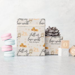 Rückgang der neutralen Babydusche der Liebe Geschenkpapier