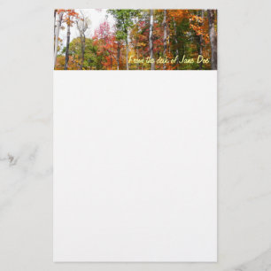Rückgang der waldfarbenen Herbstfotografie Briefpapier