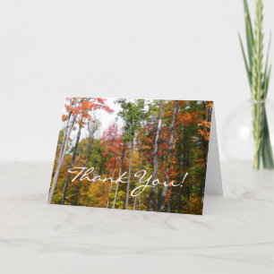 Rückgang der waldfarbenen Herbstfotografie Dankeskarte
