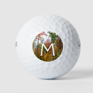Rückgang der waldfarbenen Herbstfotografie Golfball