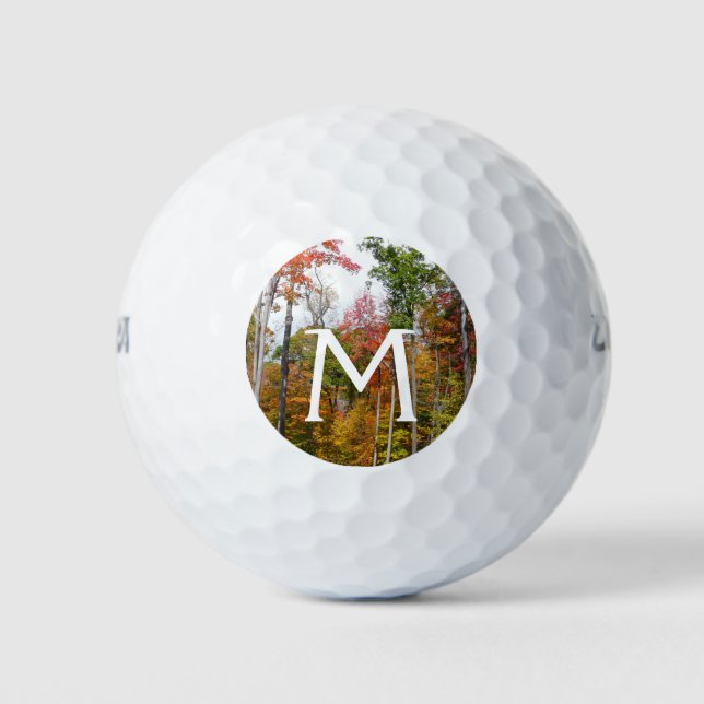 Rückgang der waldfarbenen Herbstfotografie Golfball (Vorderseite)