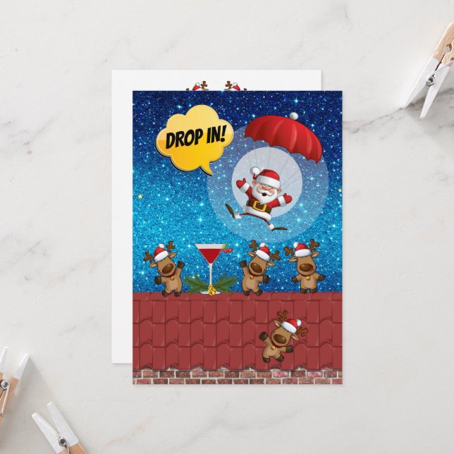 Rückgang der Weihnachtseinladung Einladung (Vorderseite/Rückseite Beispiel)