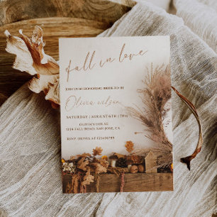 Rückgang des Brautparty der Liebe - Blätter und ru Einladung