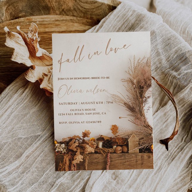 Rückgang des Brautparty der Liebe - Blätter und ru Einladung (Von Creator hochgeladen)