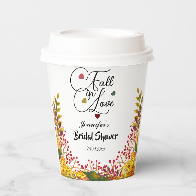 Rückgang des Brautparty für Liebe Pappbecher (Vorderseite)